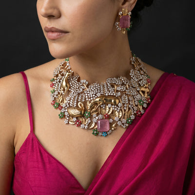 Enchanted Garden Choker Set – garden-inspired Indian jewelry by Ozel