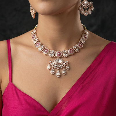 Ruhani Meena Necklace Set – heritage Indian jewelry by Ozel