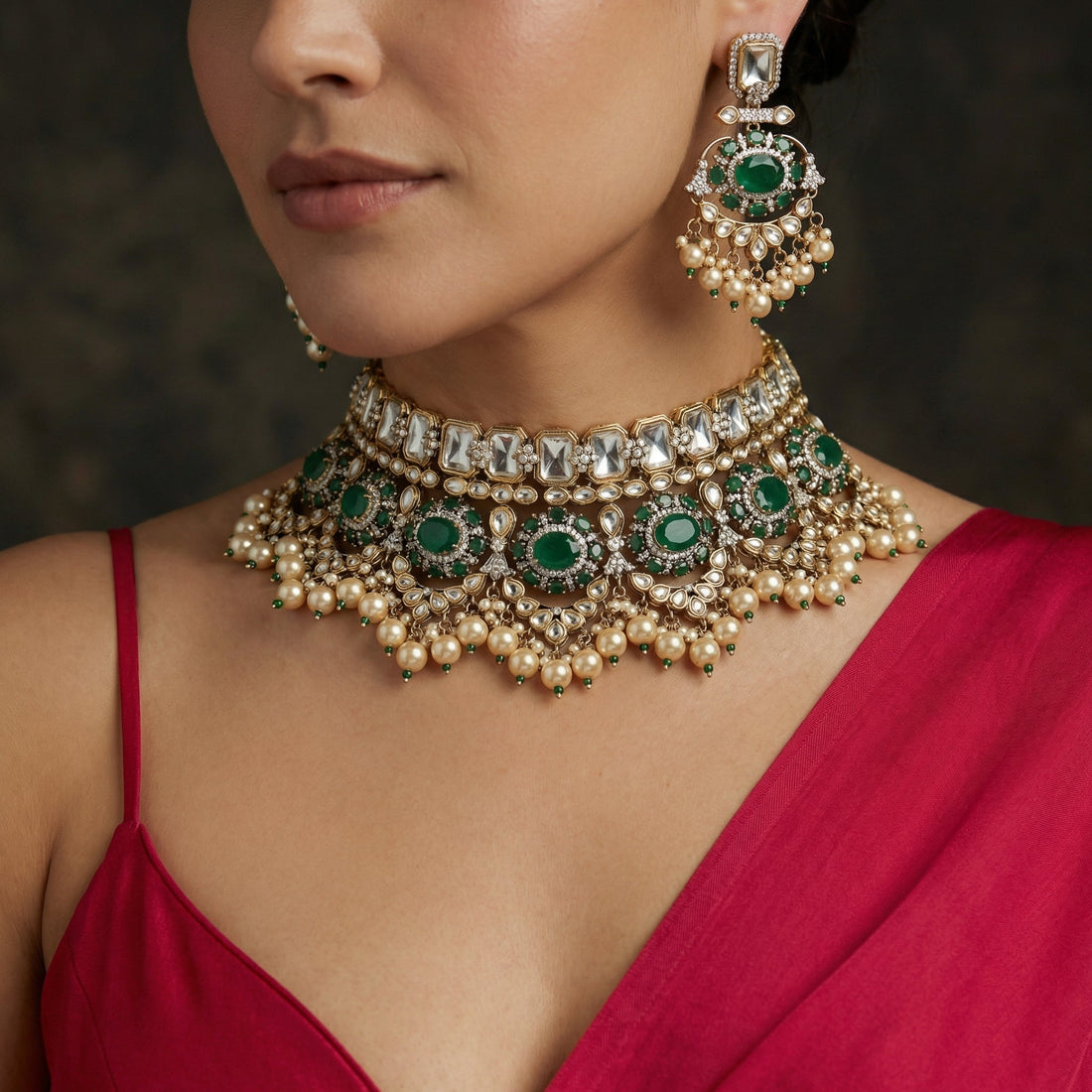 Suhana Polki Bridal Choker Set – heritage polki bridal choker by Ozel