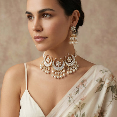 Chand MoP Choker Set – moon-inspired MOP choker by Ozel