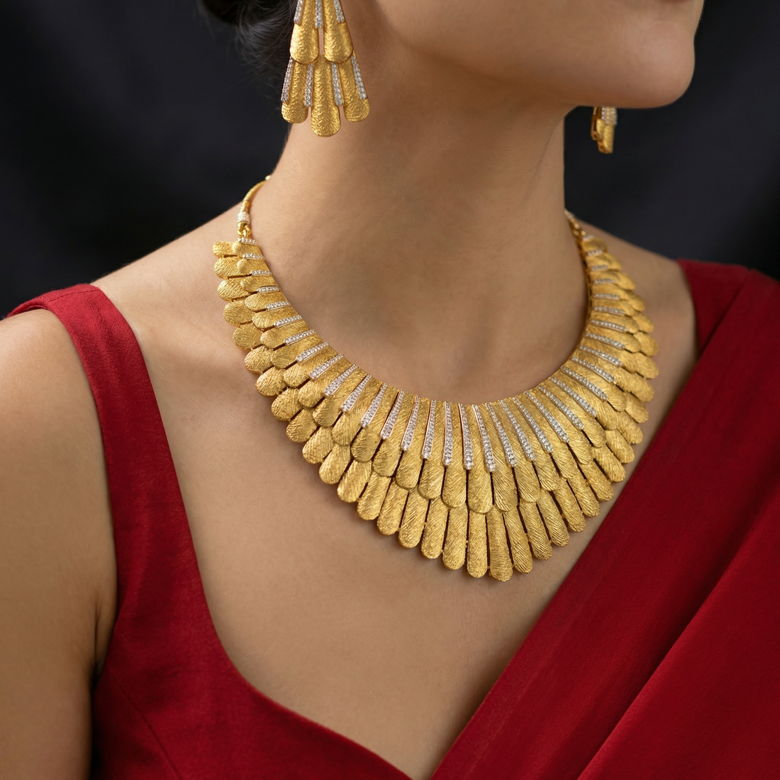Gold Radiant Necklace Set – luminous gold heirloom necklace by Ozel