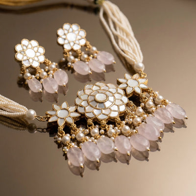 Rosalya MoP Blush Drop Choker Set – heritage MOP jewelry by Ozel