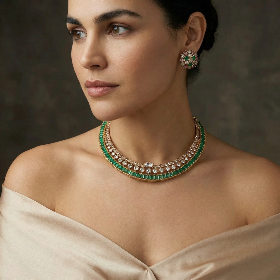 Laminar Emerald Court Necklace – emerald court necklace by Ozel