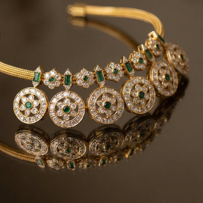 Coin Polki Emerald necklace