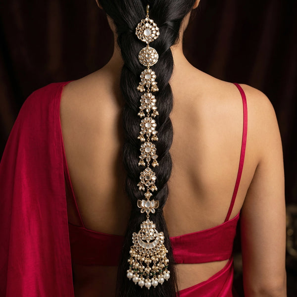 Rajlata MoP Hair Braid Adornment – mother-of-pearl bridal hair adornment by Ozel