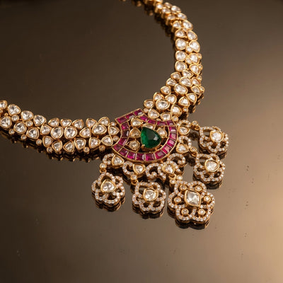 Lahiri Polki Heritage Necklace Set – ornate Indian bridal set by Ozel