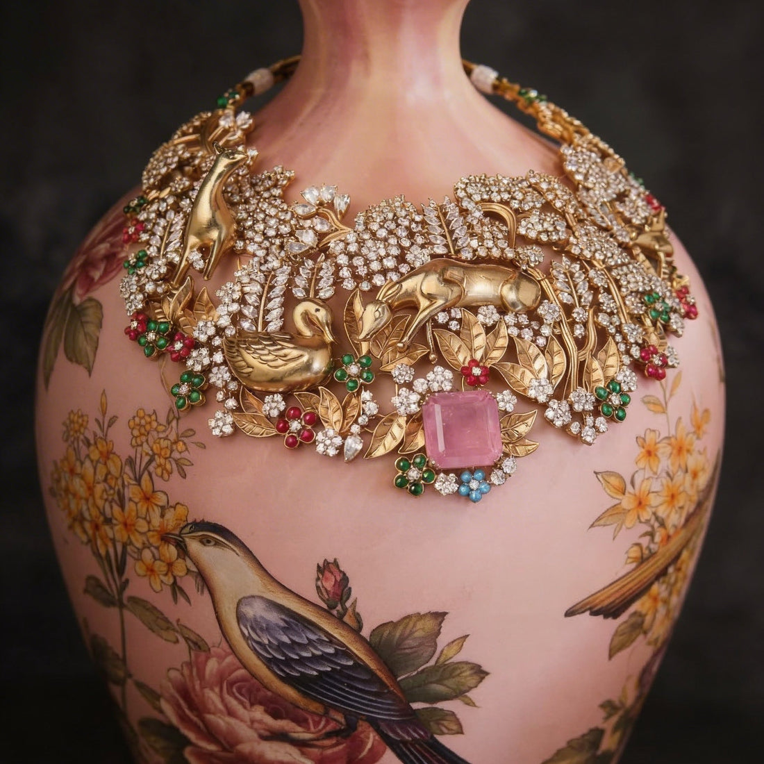 Enchanted Garden Choker Set – matching earrings by Ozel