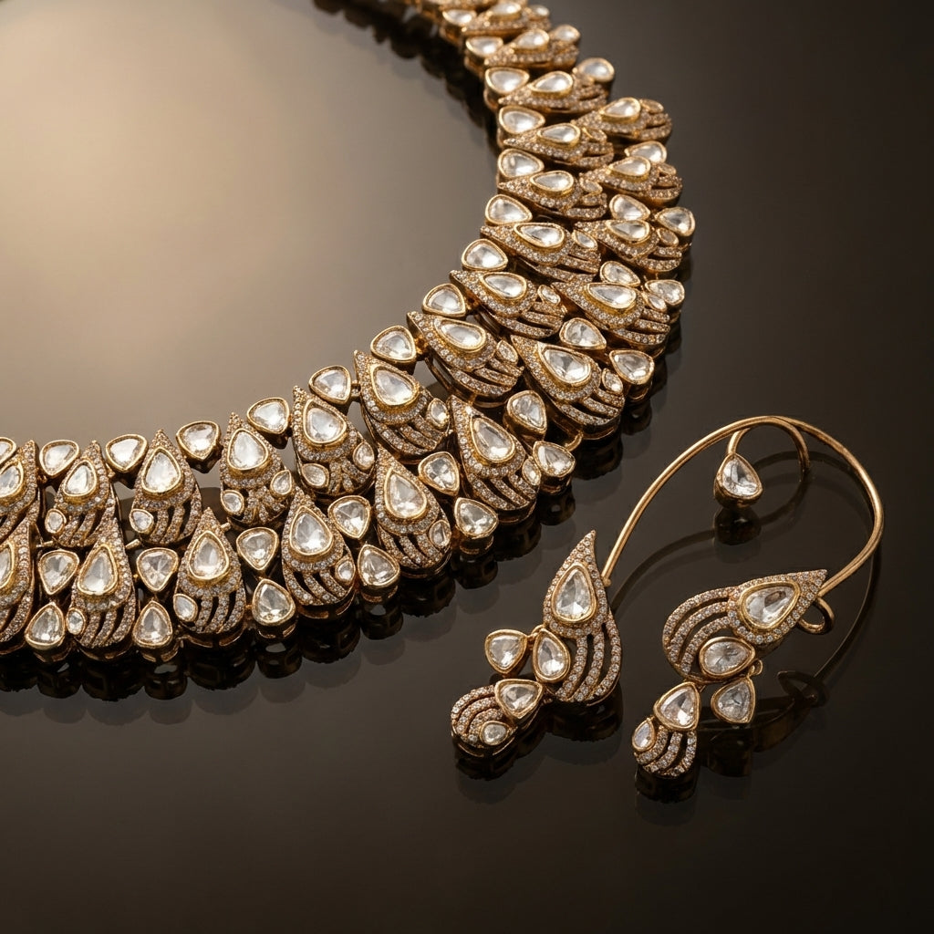 Osheen – polki choker set with earcuffs by Ozel
