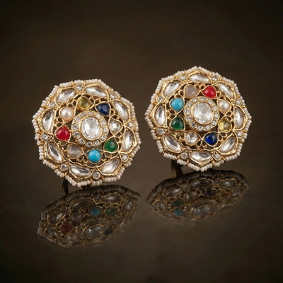 Navira – panchratna heritage stud earrings by Ozel