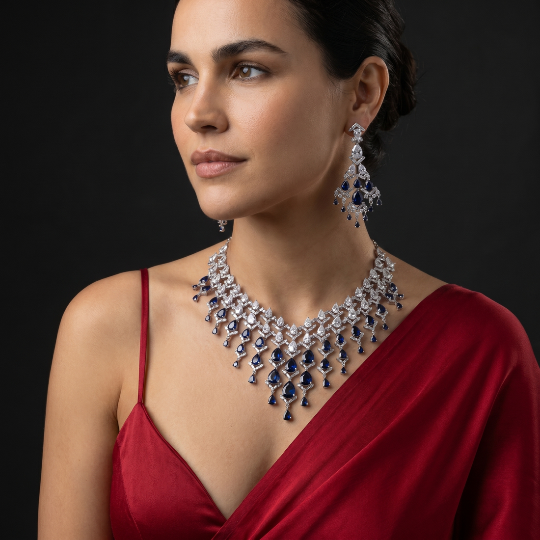 Shamita Regal Ruby Cascade Set