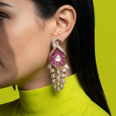 Peacock Cascade Drop Earrings