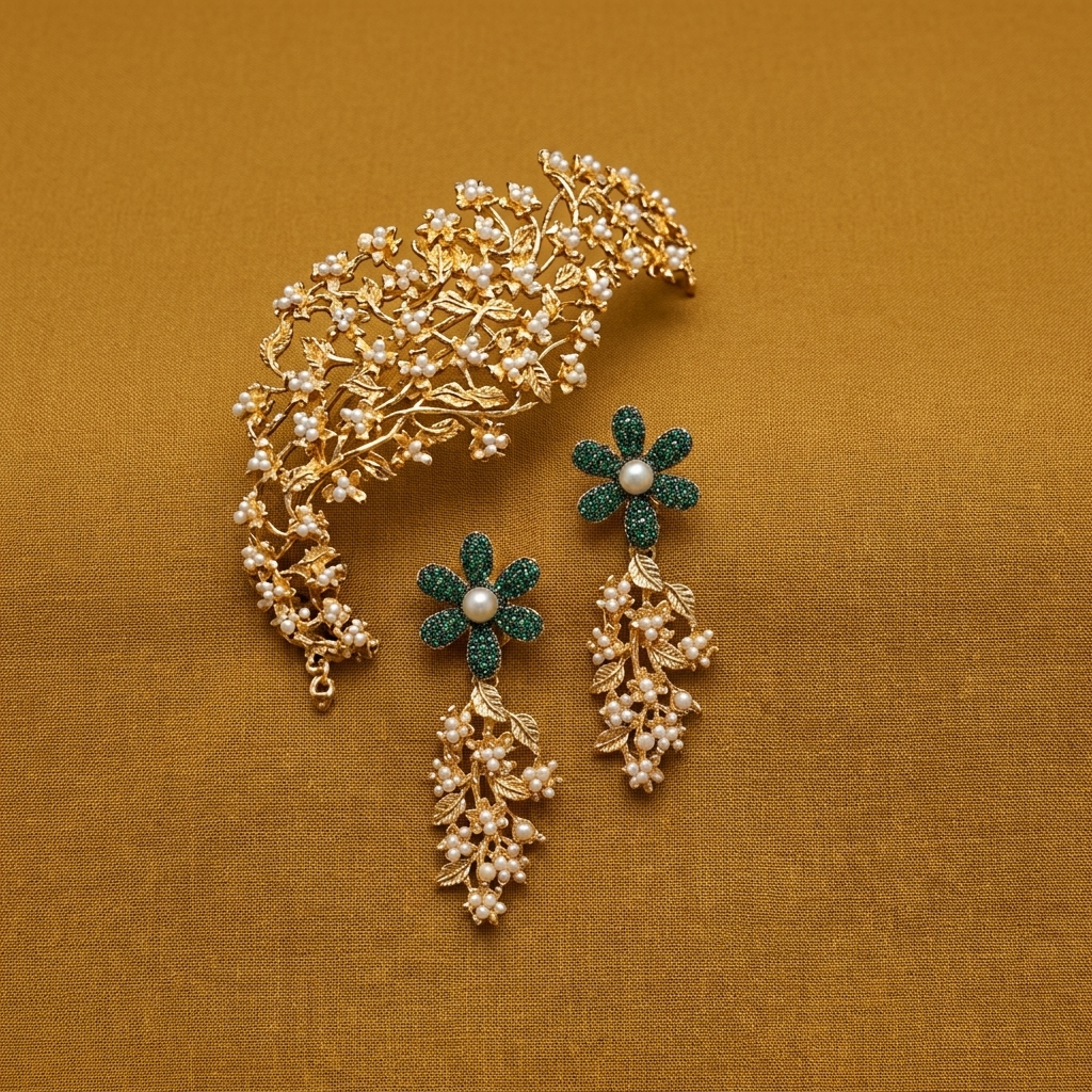 Blossom Earrings with Hair Accessory