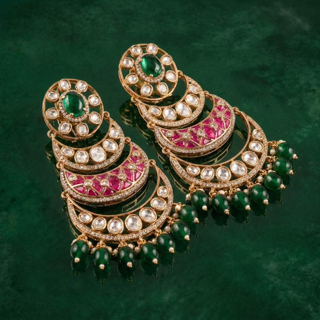 Rajasi Tiered Chandbali Earrings