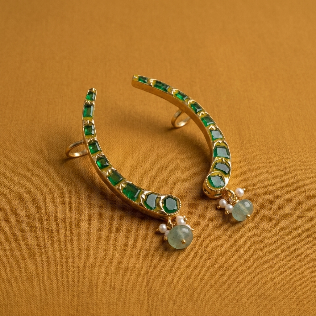 The Emerald Arc Ear Cuff