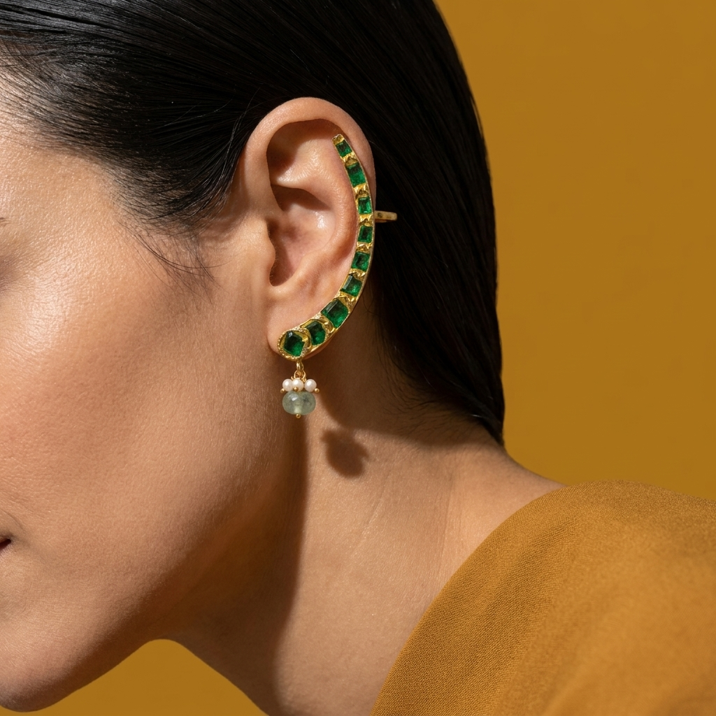 The Emerald Arc Ear Cuff