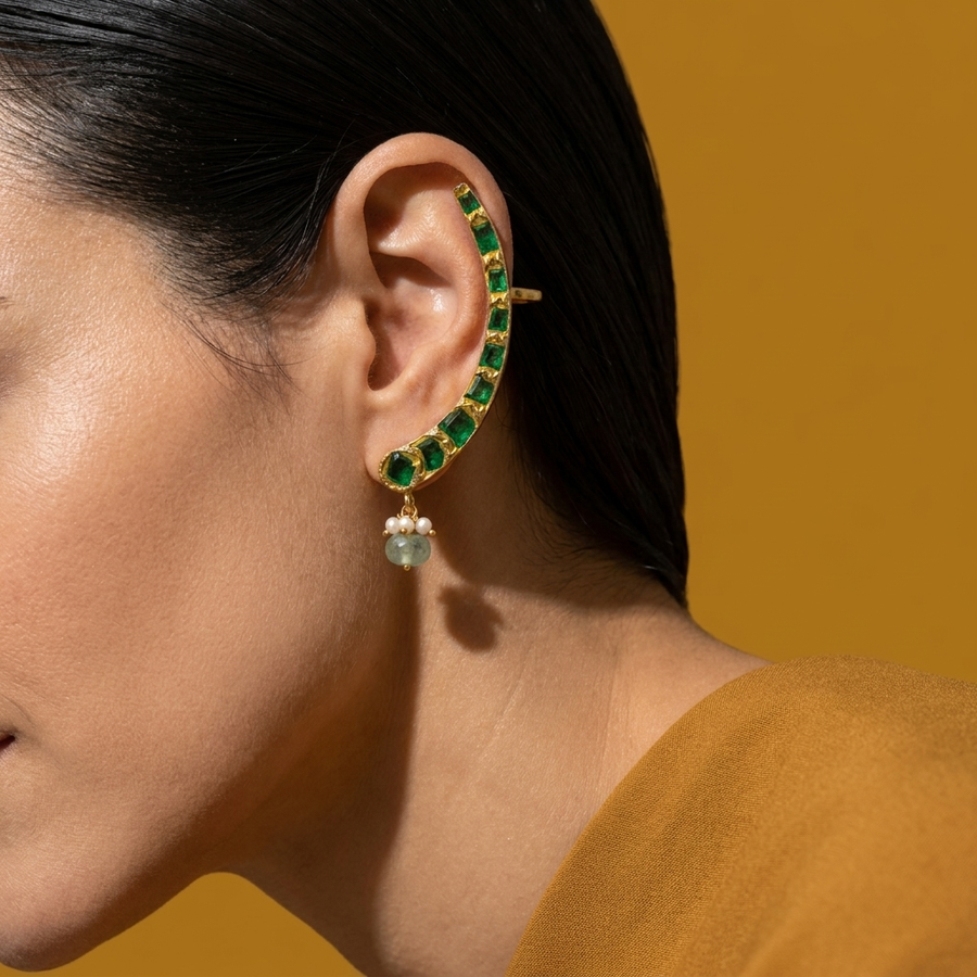 The Emerald Arc Ear Cuff
