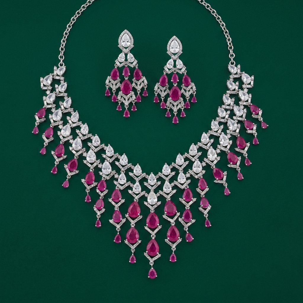 Shamita Regal Ruby Cascade Set