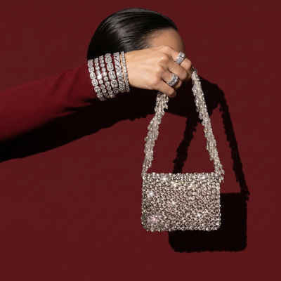 Rhinestones Mini Flap Bag with Handle