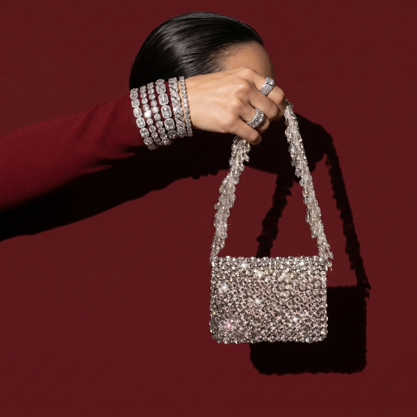 Rhinestones Mini Flap Bag with Handle