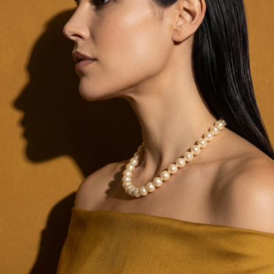 Swarovski Pearl Necklace - Light Gold