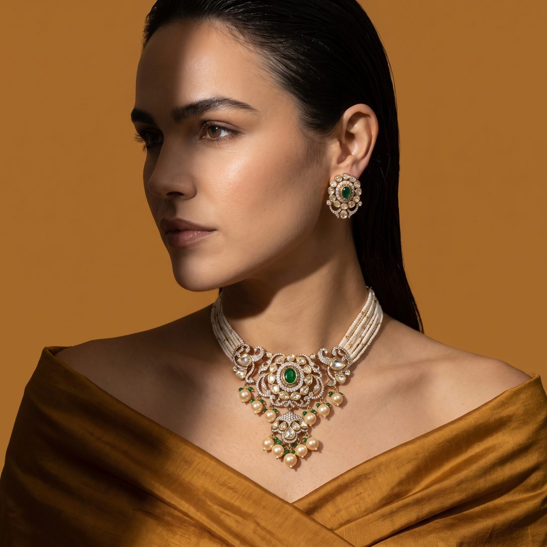 Rani Gulbahar Pearl Choker Set
