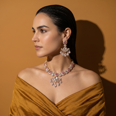 Ruhani Meena Necklace Set