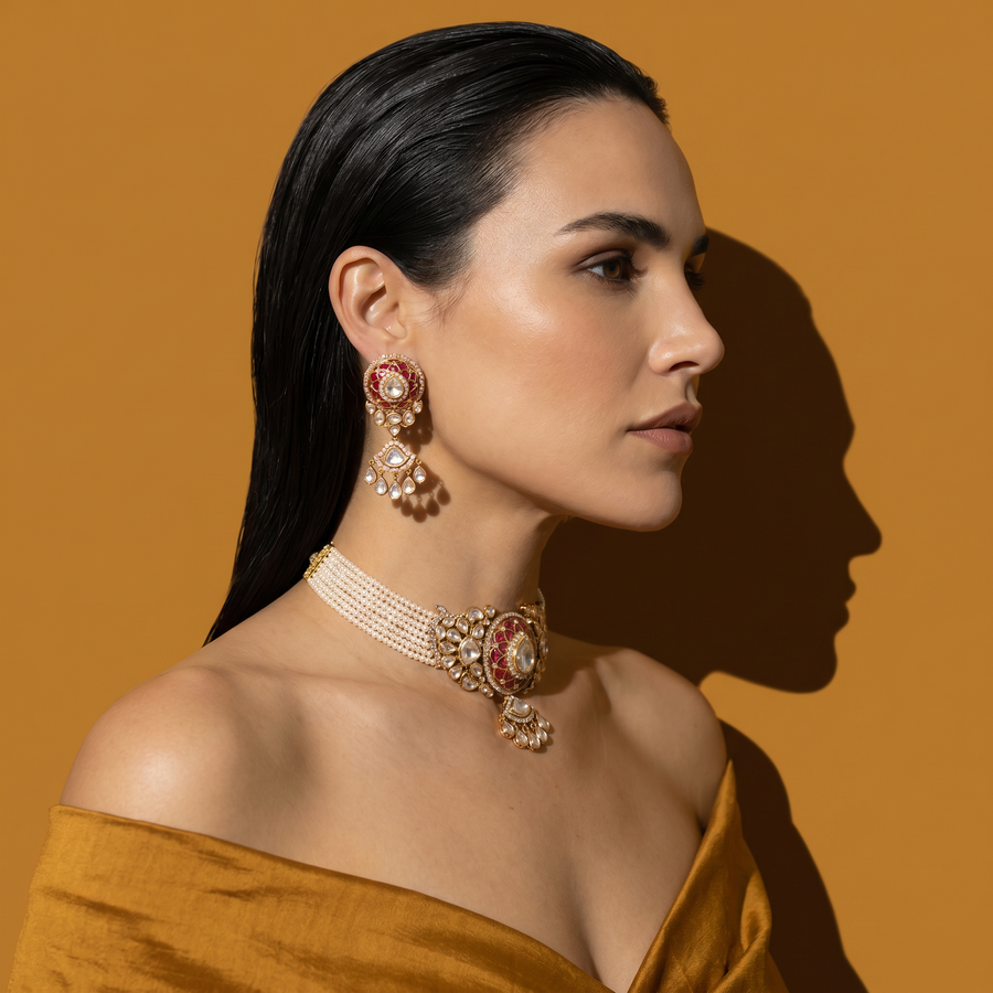 Vayana Polki Pearl Choker Set