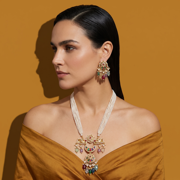Rangmahal Pearl Pendant Necklace Set