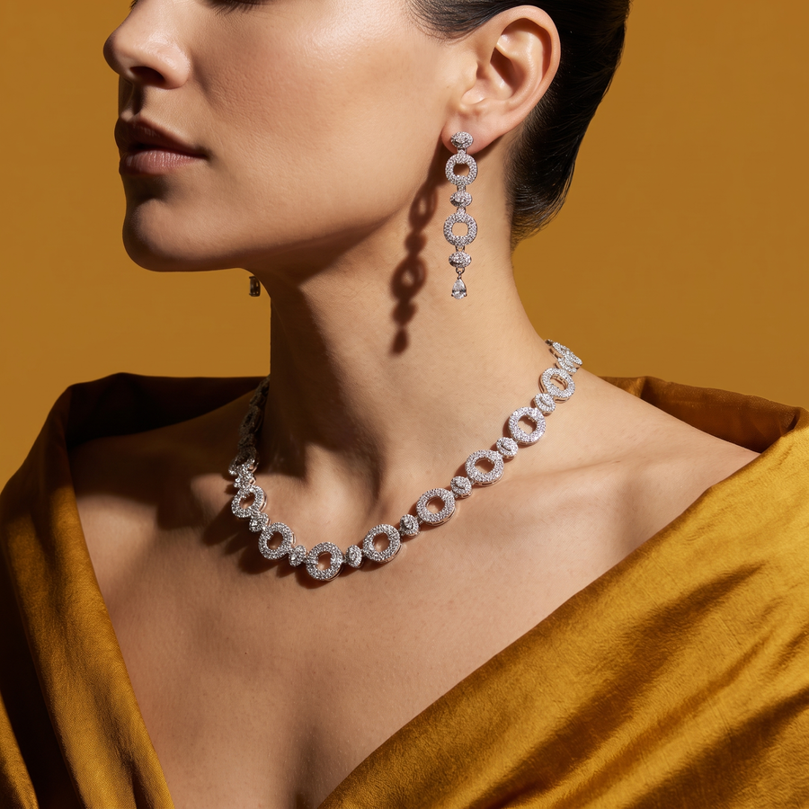 Aarohi Diamond Halo Set