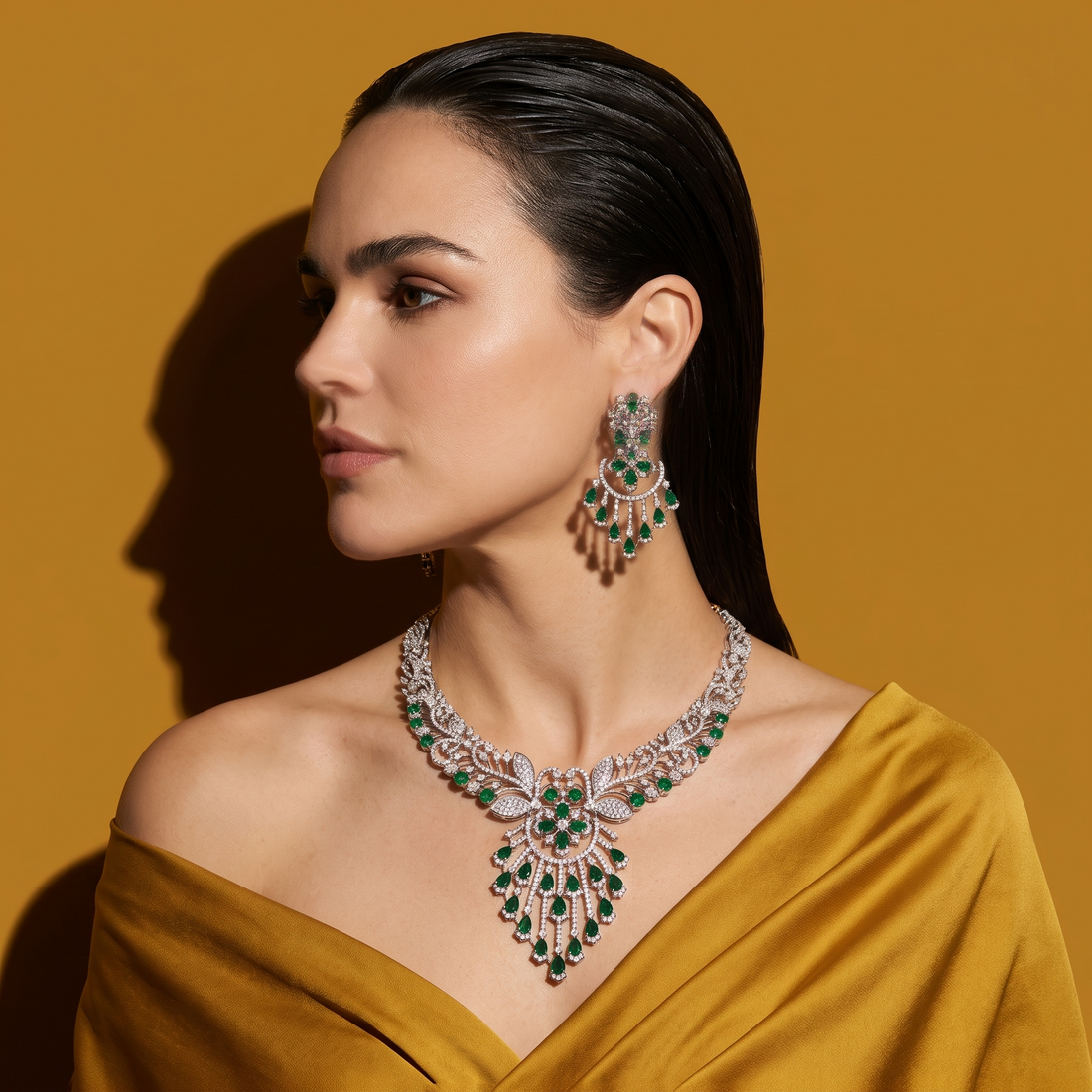 Samyukta Emerald Royale Necklace Set