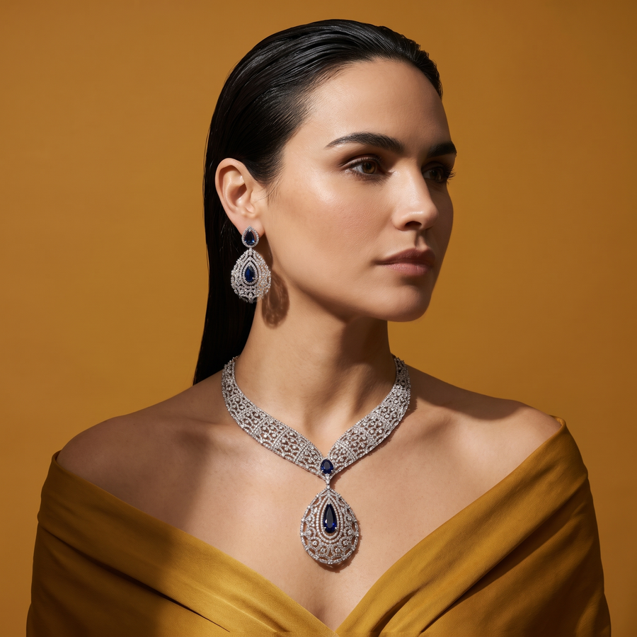Malvika Regal Diamond Cascade Set