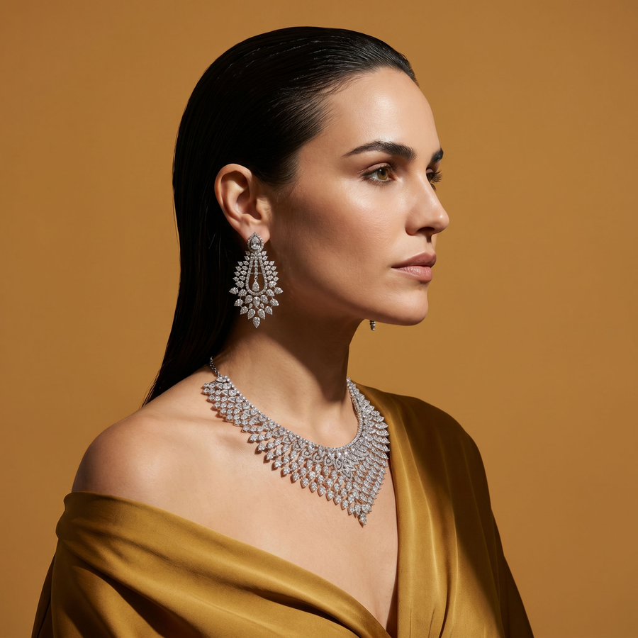 Tanirika Diamond Feather Cascade Set