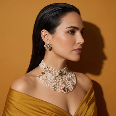 Kavya Pearl Collar Necklace