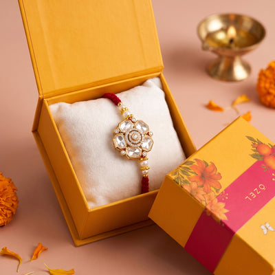 Rakhi Sets - Ganesh and Polki Rakhi Lumba Sets