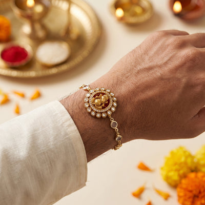 Rakhi Sets - Ganesh and Polki Rakhi Lumba Sets