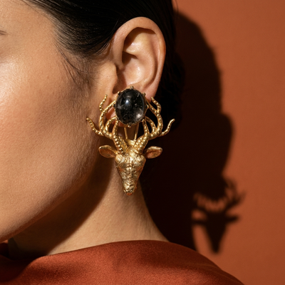 Deer Statement Drop Earrings