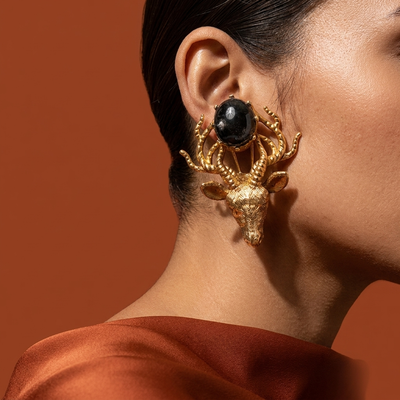 Deer Statement Drop Earrings