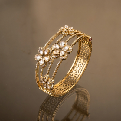 Floral Lattice Cuff Bracelet