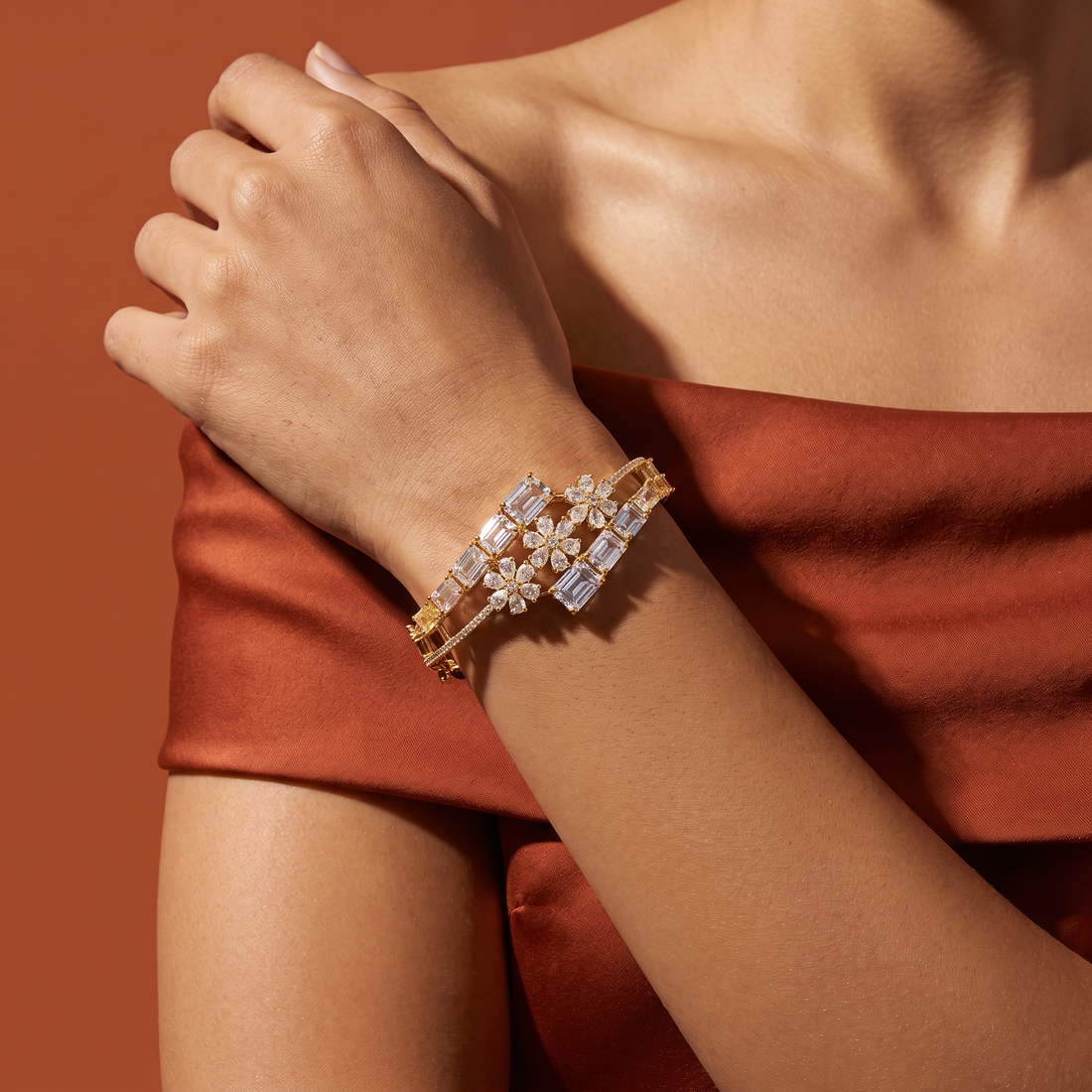 Blossom Hinged Cuff Bracelet