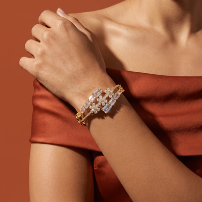 Blossom Hinged Cuff Bracelet