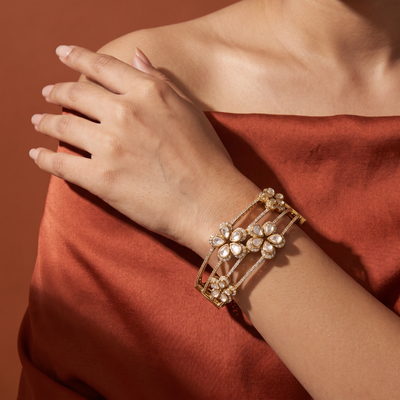 Floral Lattice Cuff Bracelet