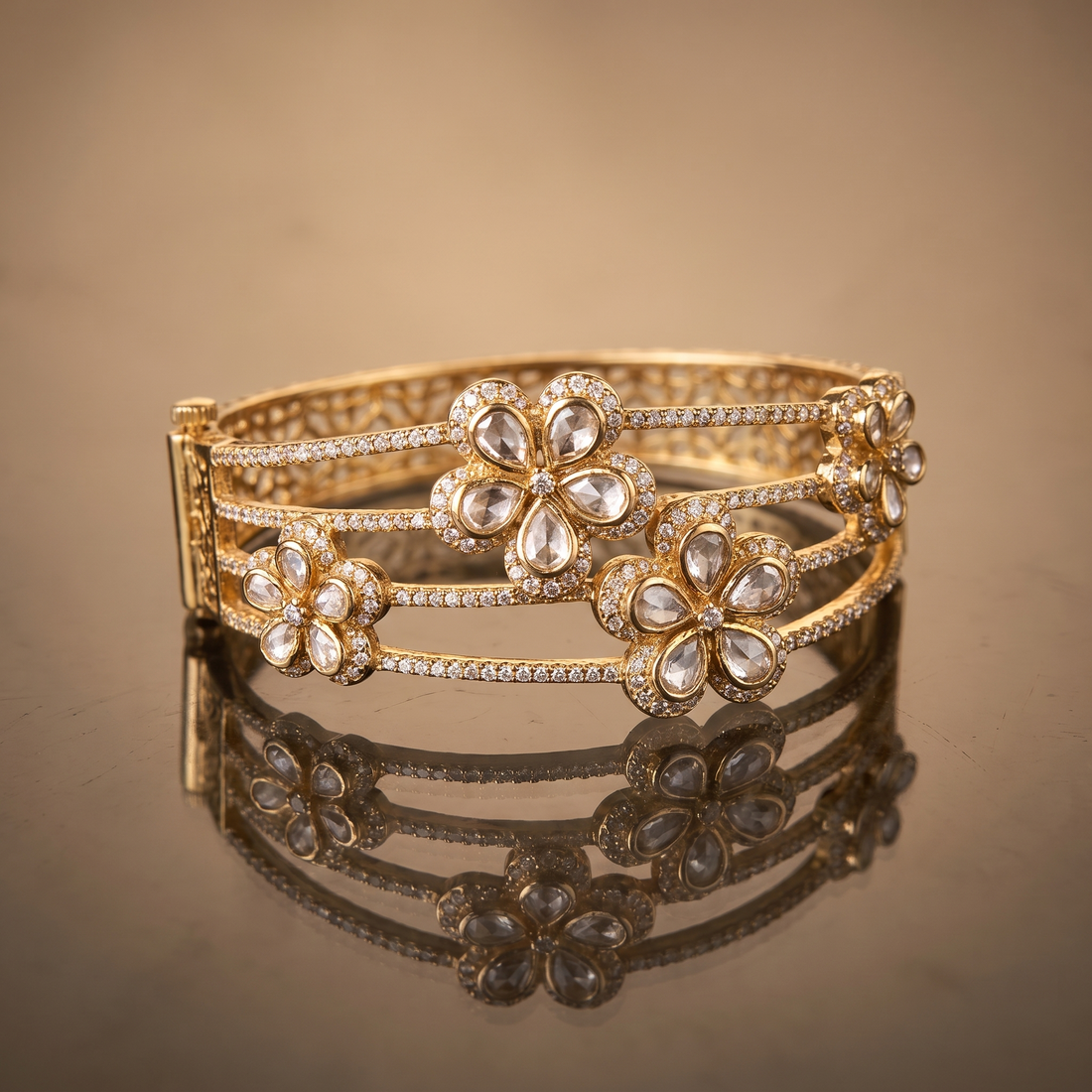 Floral Lattice Cuff Bracelet