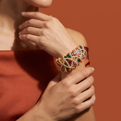 Navrang Gemstone Statement Cuff