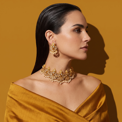 Saloni Pearl & Stone Set