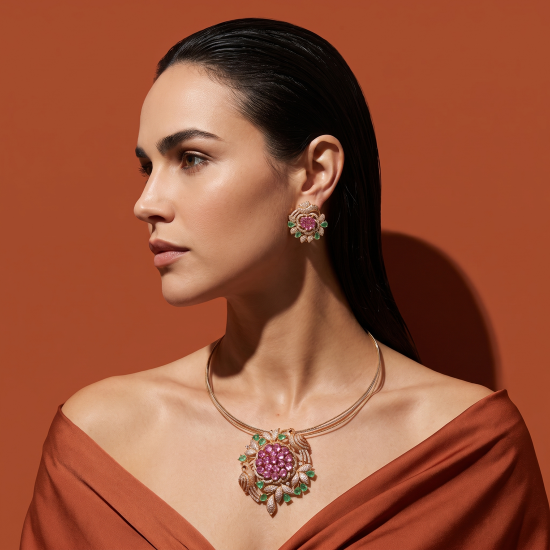 Floral Hasli Pendant Set