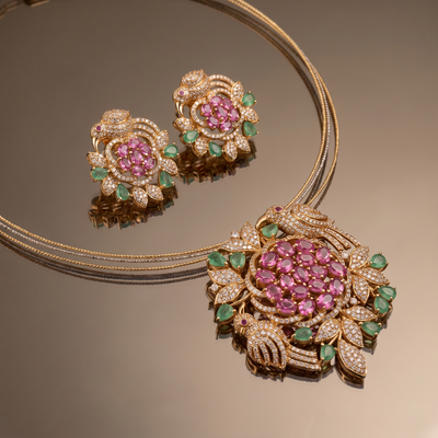 Floral Hasli Pendant Set