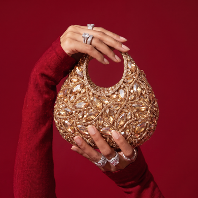 Tesoro Gold Crystal Bag