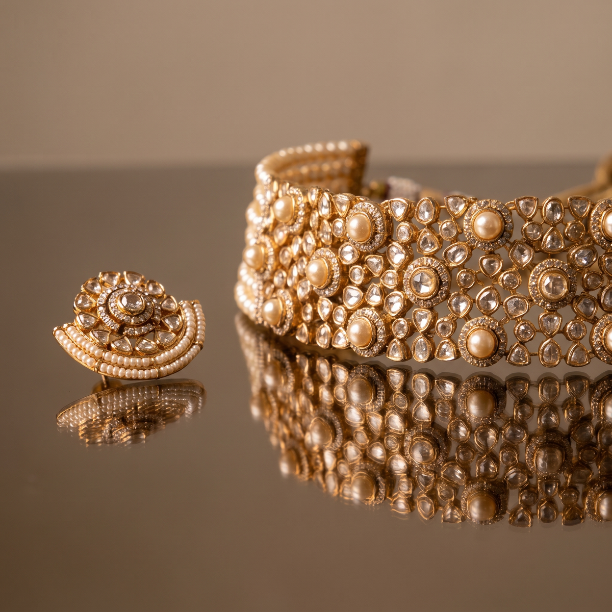Tarini Kundan Pearl Choker Set