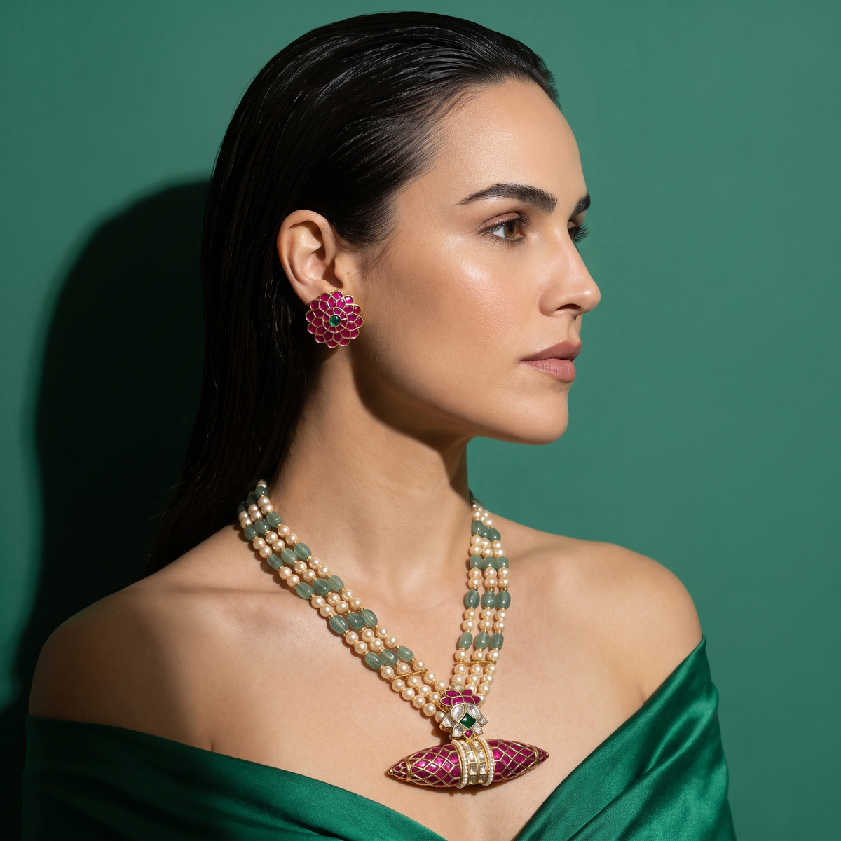 Lotus Bloom Necklace & Earring Set