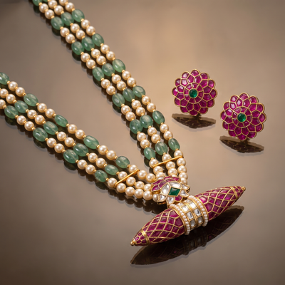Lotus Bloom Necklace & Earring Set